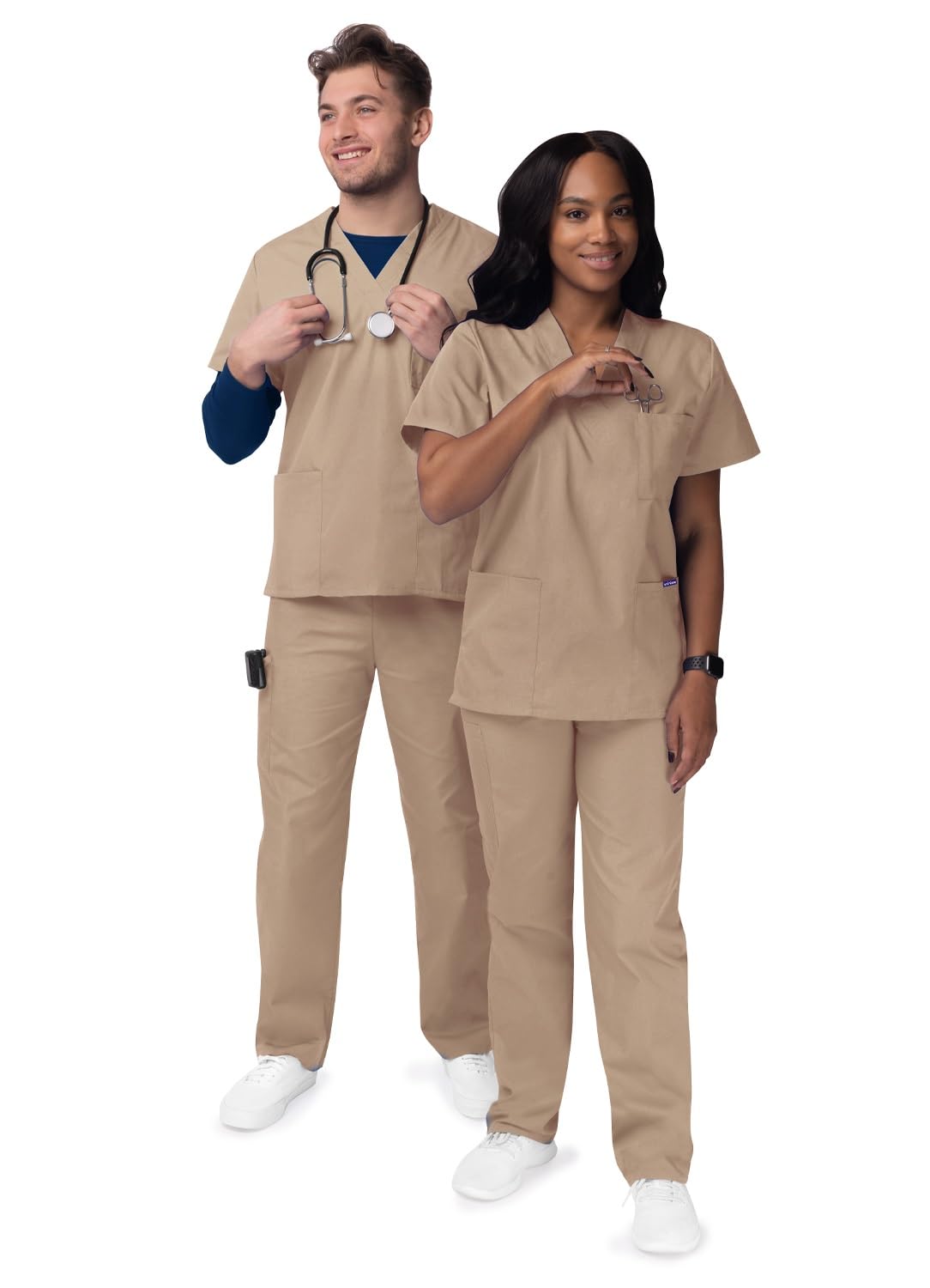 Sivvan Tenue Médicale Unisexe Classique - Blouse Col en V & Pantalon à Cordon
