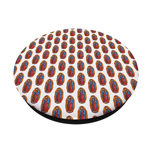 Pattern Nr. 9a of La Virgen de Guadalupe PopSockets Swappable PopGrip, Black - Image 2