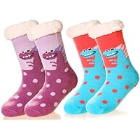 SEEYAN Kids Fluffy Socks Boys Girls Christmas Stockings Cute Animal Soft Fuzzy Thermal Fleece Lined Non Skid Winter Home Socks