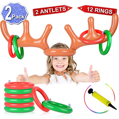 2 Set Inflatable Reindeer Antler Game,