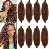 ZRQ 24 Inch Honey Brown Springy Afro Twist Hair For Distressed Soft Locs 8 Packs Pre-Separated...