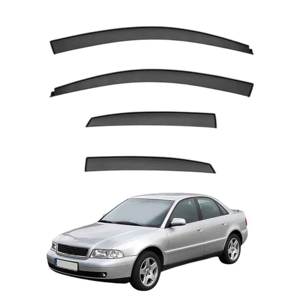 Qoemrhelt Normal 4Pc Set In-Channel Wind Deflectors, For A4 B5 1995-2000 Window Visors Rain Guards Vent Visors Rain & Sun Protection,Car Accessories