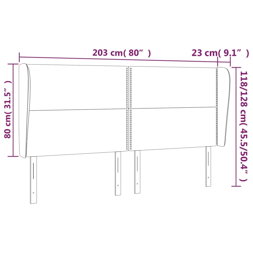 Reposacabezas para orejas taupe 203x23x118/128 cm, tejido transpirable, altura ajustable, patas de madera, soporte para la espalda para leer y ver la televisión, montaje con instrucciones.