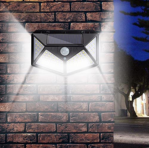 Luce Solare Esterno, 4 Pezzi 100 LED Lampada