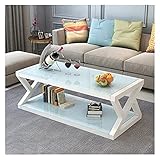 3 (Material y tamaño): Esta mesa lateral de té está hecha de soporte de acero pintado de alta calidad + vidrio templado, tamaño: (longitud × ancha × altura) 47.2 × 23.6 × 17.7 Peso: (23 kg / 23000 g) Superficie del estante plano.Hermosa y duradera.