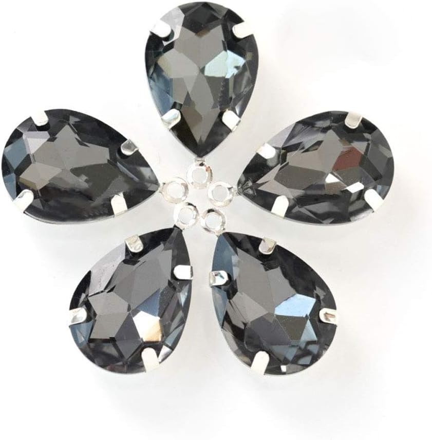 20 Pcs Tear Drop Glass Gemstone Pendants Charms Mixed Color Sew On Claw Rhinestone Crystal Charms for DIY Projects, Necklace Bracelet Earrings Jewelry Making and Crafting - Image 3