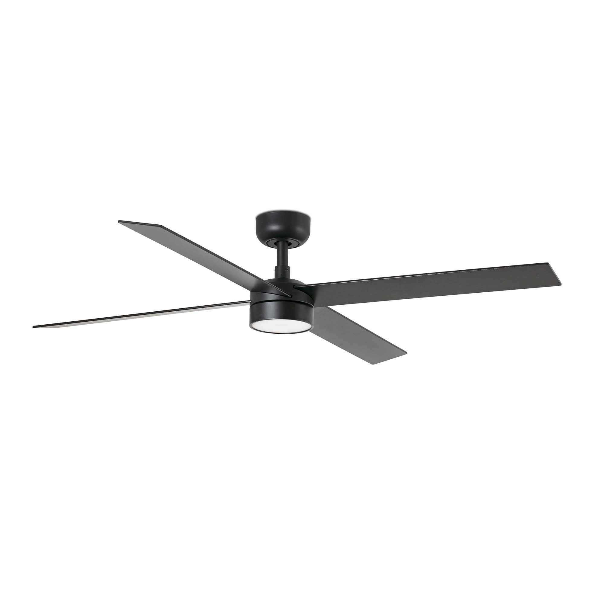 Grand ventilateur de plafond au design élégant en noyer et noir mat