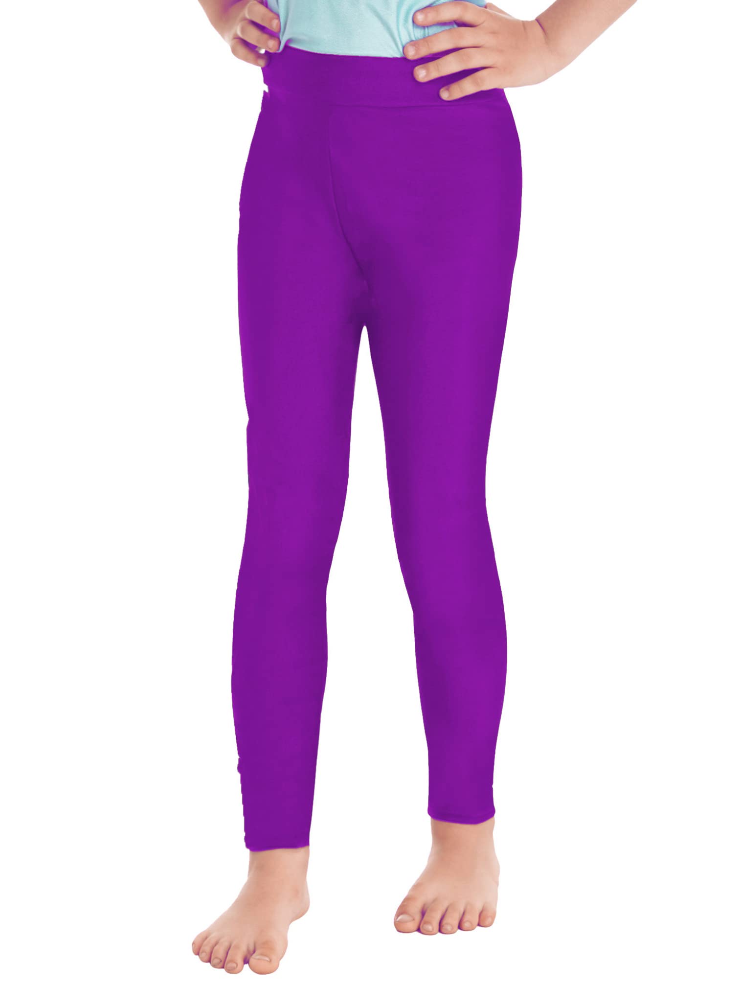 Agoky Maillot Brillante De Danza Niñas Leotardo Manga Larga con Leggings Cortos Elásticos Y Pantalones Body Gimnasia Ritmica Niña