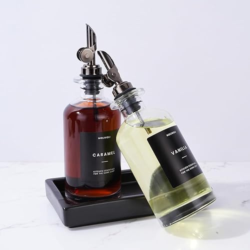 Miniatura 9 de Molimoli Dispensador de aceite y vinagre con boquilla de vertido de metal, vertedor pesado, dispensador de botellas de vidrio para cocina con