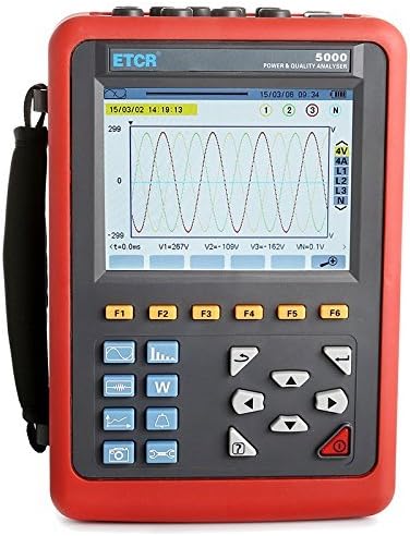 ETCR ETCR5000 Power Quality Analyzer Meter with 3 Phase Power Analyzer Multi-functional Operation with Optional Current Sensor Model