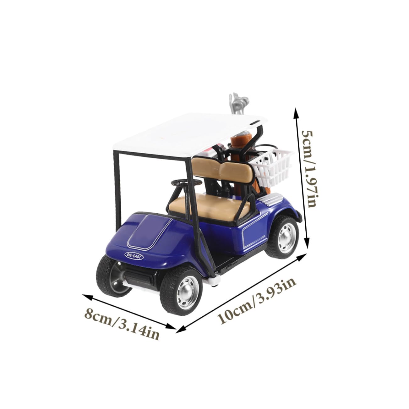 2Pcs Golf Cart Figurine Alloy Model Vivid Desktop Ornament for Office Bedroom and Dorm Decor Durable and Stylish for Golf Cart Collectors