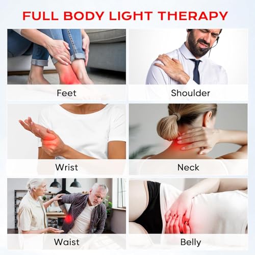 Image of Red Light Therapy, 2 in 1 Red Light Therapy for Face and Body, 660nm and 850nm Infrared Light Therapy, Red Light Panel at Home for Pain, Skin, Back, Leg, Waist, Joints, Muscles (Black)