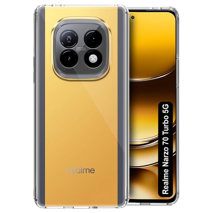 Image of JGD PRODUCTS for Realme Narzo 70 Turbo 5G Premium Transparent Soft Silicon Back Cover [Transparent]