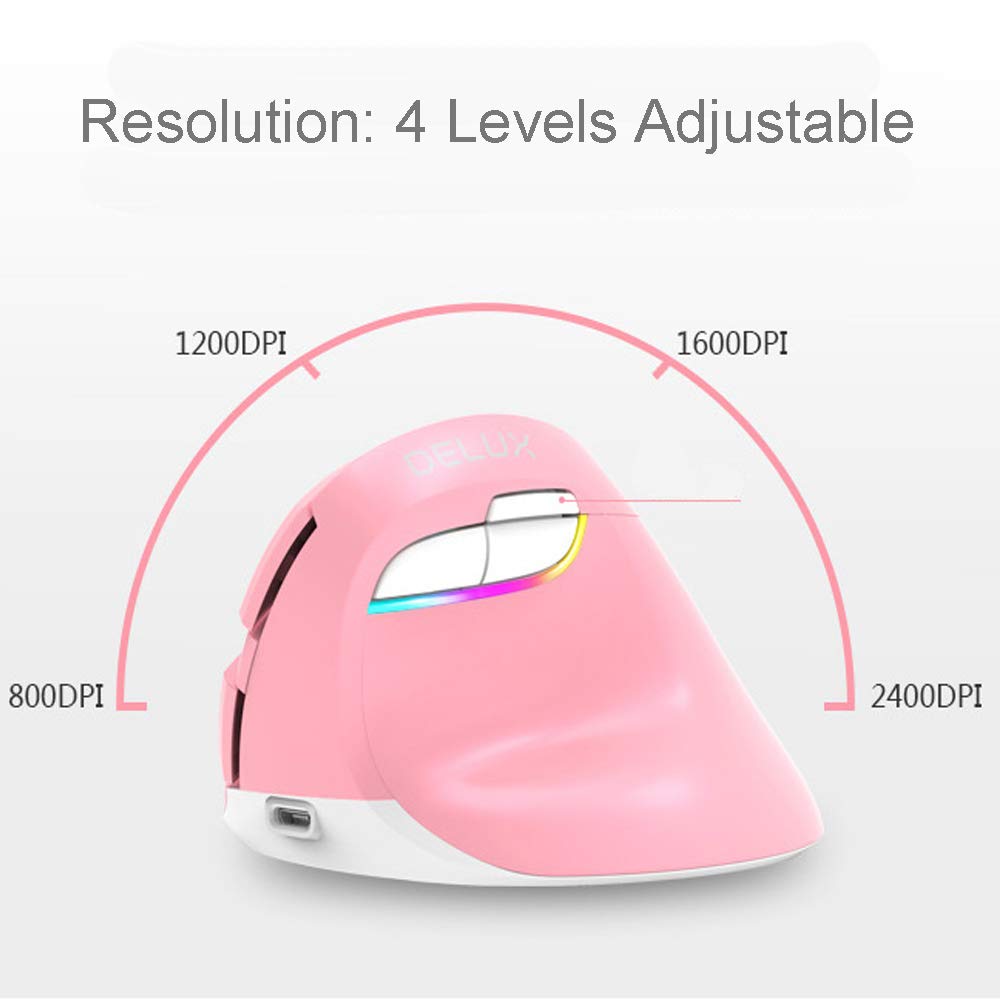 pionowa mysz bluetooth bezgłośna bezprzewodowa mysz ładująca podwójny tryb bluetooth 4.0 bezprzewodowy odbiornik usb 2.4 GHz do komputera i laptopa (czarny)