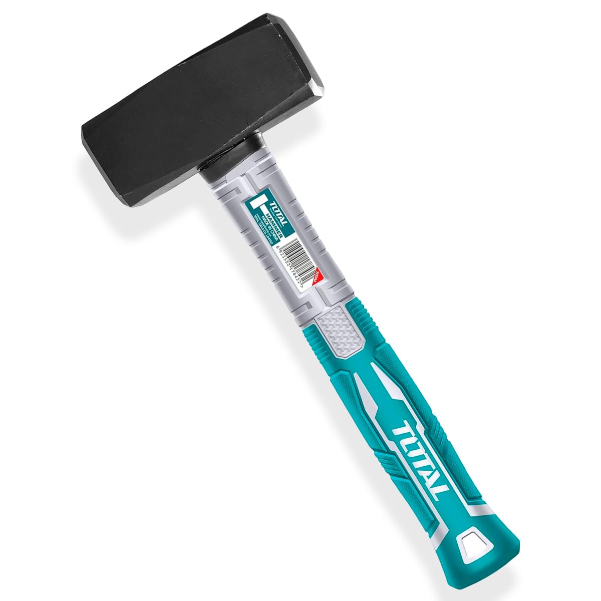 Total Tools - Massette en Acier - 1000 g - Idéal pour la Construction et la Maçonnerie - Haute Résistance aux Chocs - Manche en Fibre Ergonomique - Tête en Acier au Carbone Forgé