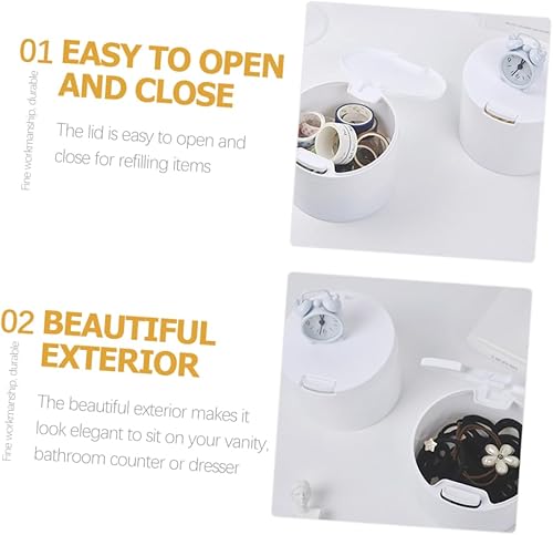 Miniatura 2 de Caja de almacenamiento de hisopos de algodón, dispensador de accesorios de tocador, contenedor de viaje, contenedores con tapas, contenedores de