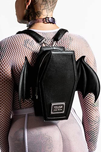 Killstar Sickly Sweet Black Bat Wings Gothic Punk Coffin Backpack3