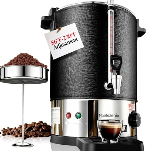 50 Cup Commercial Coffee Urn with Temp Control, 1200W Extra Large...