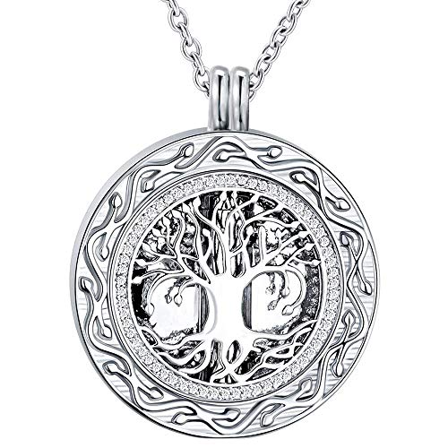 weikui Celtic Tree of Life Urn Necklace for Ashes - Cremation Jewelry Memorial Keepsake Pendant,Mother’s Day Keepsake for Dad Sister Grandma Daughter Mom - Funnel Kit Included - Main Image