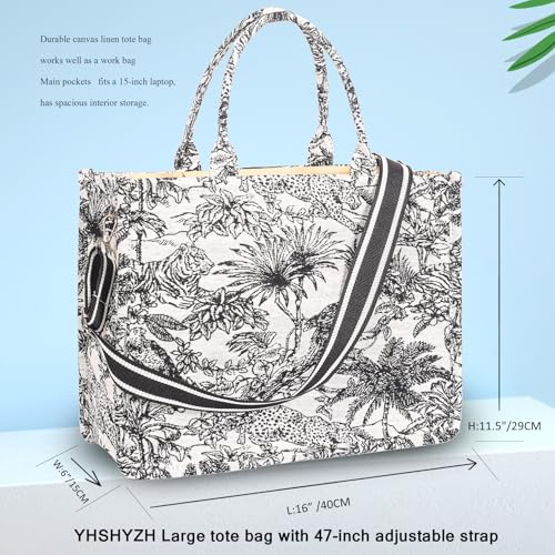 Bolso Tote bordado Tiger Leopard para mujer miniatura 4