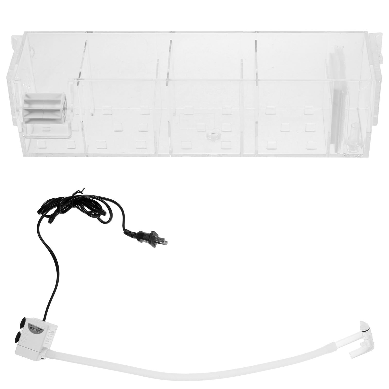 Filtro para Pecera con Caja de Acrílico Colgante y Bomba de Agua, Diseño Simple y Silencioso, Fácil de Usar y Reutilizable para Acuarios Pequeños