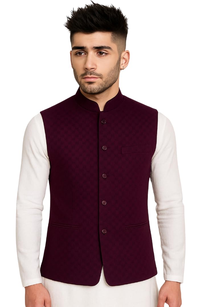 aaryavar Ethnic Premium Nehru/Modi Jacket/Waistcoat - Sleeveless Coat for Formal & Festival Wear-picture-40