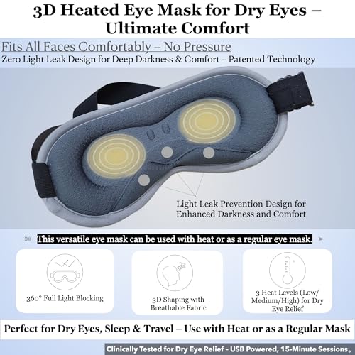 Masque chauffant yeux secs coussin chauffant compresse vapeur USB