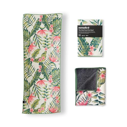 Nomadix-Mini-Towel-Perfect-for-Beach-Pool-Travel-Camping-Yoga-Made-with-Recycled-Materials-Super-Absorbent-Sand-Resistant-Palms-Pink-16x40 Nomadix Mini Towel - Perfect for Beach, Pool, Travel, Camping, Yoga - Made with Recycled Materials - Super Absorbent - Sand Resistant - Palms Pink - 16x40 - Image 1