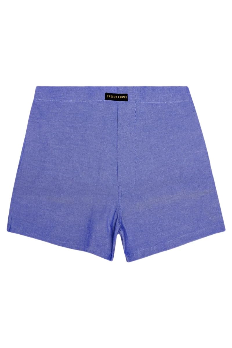 french crown Wisteria Blue Solid Oxford Premium Cotton Boxer-picture-11