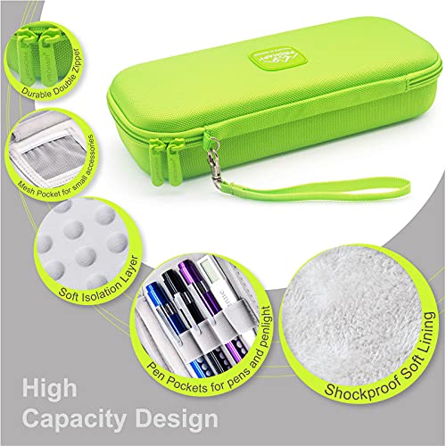 PROHAPI Hard Stethoscope Case, Large Stethoscope Carrying Case with ID Slot, Compatible with 3M Littmann/ADC/Omron/MDF Stethoscope Includes Mesh Pocket for Nurse Accessories (Neon Green)