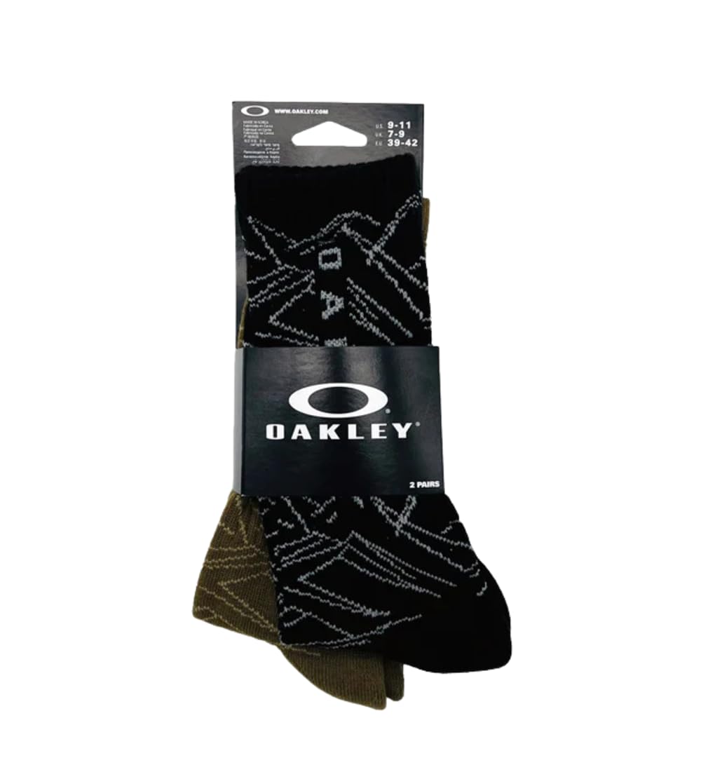 Oakley Men's All Over Print Mountain Black Cet B1b Play Socks, Large,