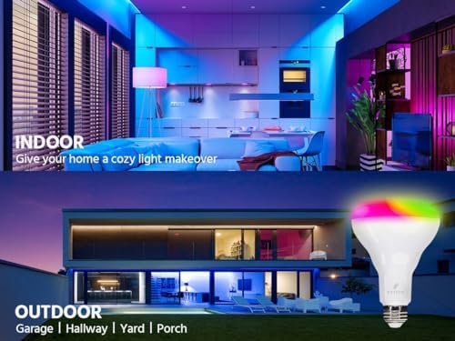 Monoprice Stitch 스마트 Wi-Fi RGBCW 전구, 8W, 650루멘, BR30, 구글 음성 제어 어시스턴트와 호환 — 사진 6