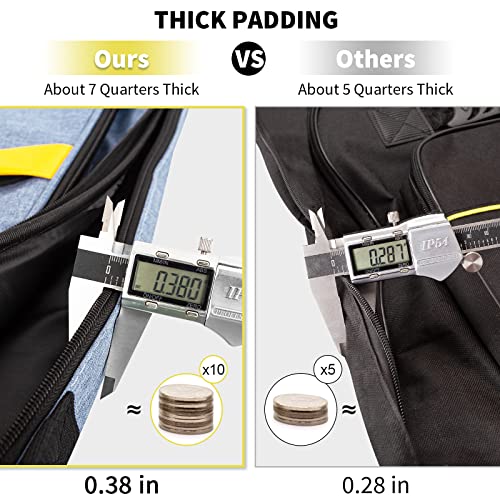 Muznote Bass Guitar Bag Gig Bag Backpack Padded Bass Guitar Case Soft 0.38 Inch Padding Lightweight Waterproof (Blue) #TOP5