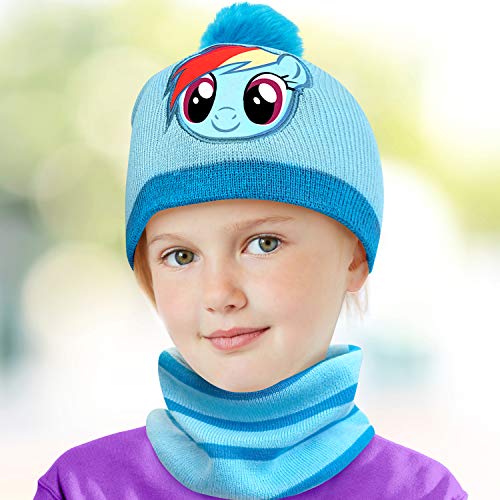 Hasbro My Little Pony Girls Winter Hat, Gloves, and Gaiter 3 Piece Set (4-7), Size Age 4-7, Rainbow Dash2