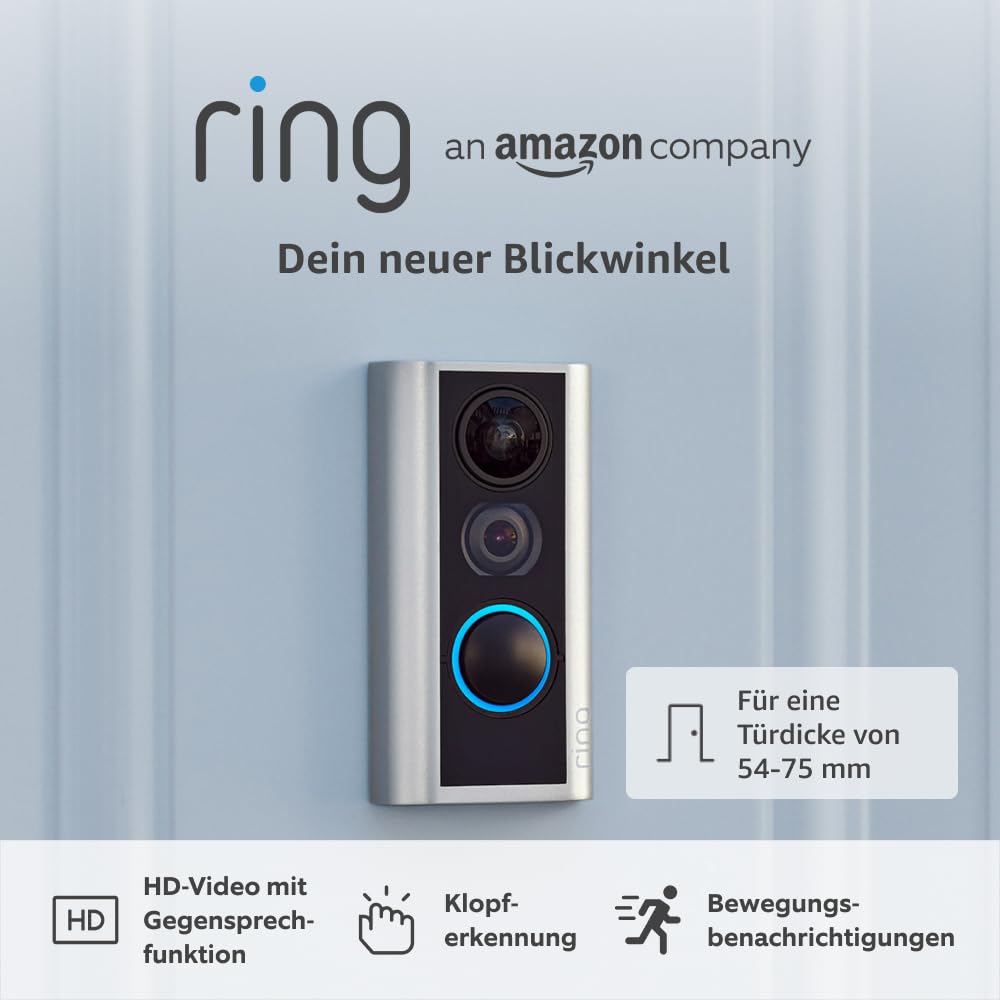 Ring Video-Türspion (Door View Cam) | Für eine Türstärke von 54–75 mm (Empfohlene Version) | Kabellose Türklingel-Sicherheitskamera mit 1080p-HD-Video | 30-tägige kostenlose Testphase für Ring Home