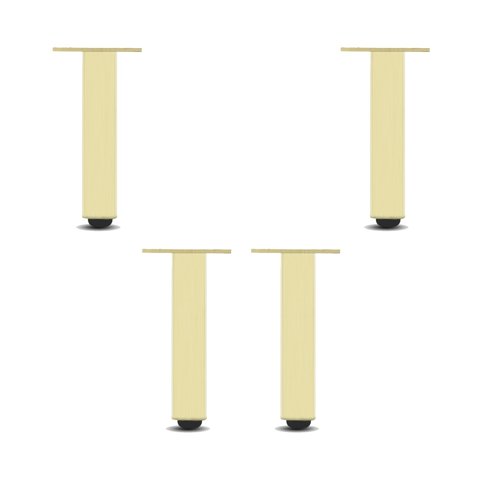 4 patas de metal ajustables de 7.9 pulgadas para muebles, de aleación de aluminio dorado cepillado, patas de soporte para armarios de bricolaje, soportes de TV, muebles de baño y elegantes patas de