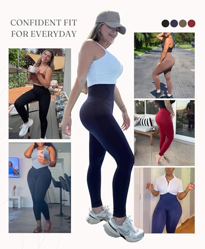 FeelinGirl Leggings for Women Tummy Control Seamless High Waisted Compression Leggings Non-See-Through2