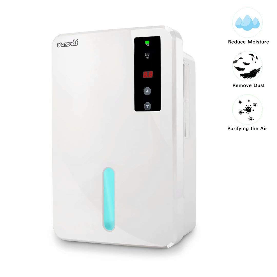Dehumidifier Electric Portable Mini Air Dehumidifiers Auto Quiet up to 269 sq ft Anti Overflow 1.5L Tank Dehumidifier Home Basement Bathroom Closet RV Office