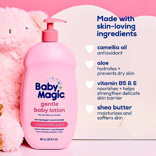 Baby Magic Gentle Baby Lotion | 30 Fl Oz (Pack Of 4) | Vitamins & Aloe | Free Of Parabens, Phthalates, Sulfates And Dyes #TOP2
