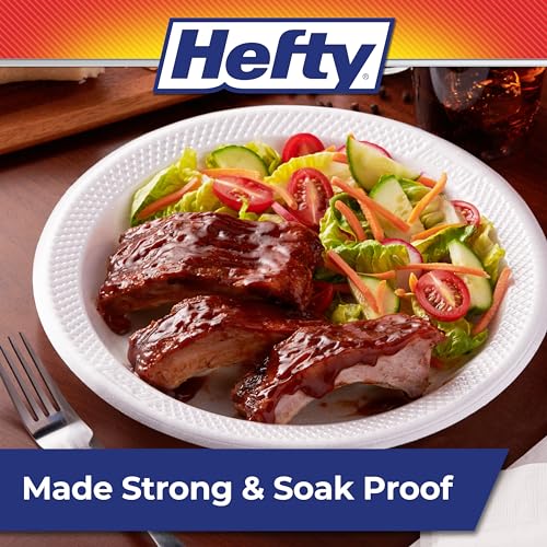 Hefty Deluxe Extra Strong & Deep Foam Plates, Round, White, 10.25 Inch, 15 Count (Pack of 4) - image 2
