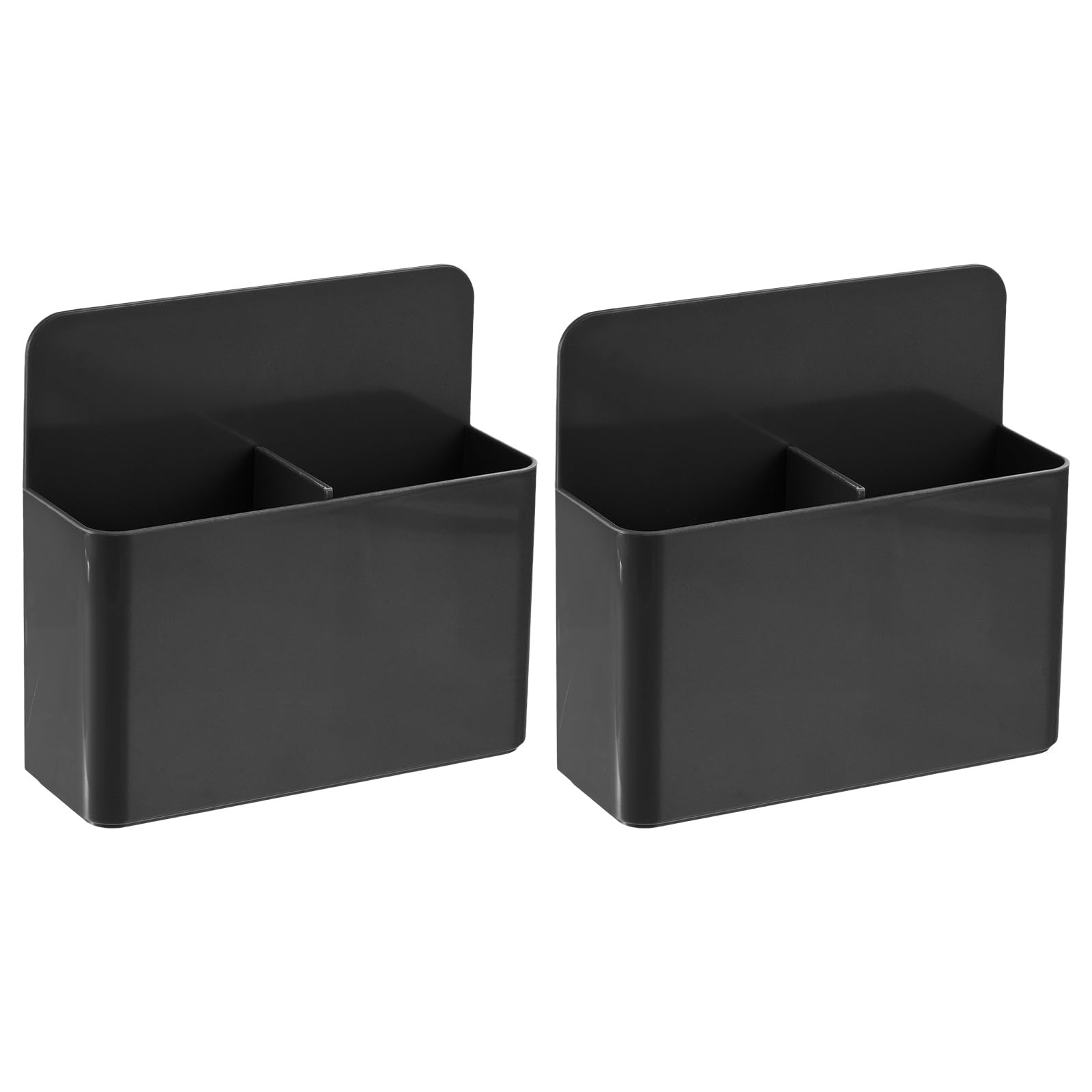 PATIKIL 2pcs Magnetic Pen Marker Holders, 125x40mm Dry Erase Marker Pencil Holder Cup Organizer for Classroom Home Office Refrigerator Whiteboard Locker, Black, 4.7x4.9x1.6