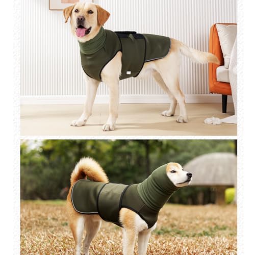 Yanmucy Beruhigender Hundemantel mit Hund Snood 2 in 1 Angstlinderung Verstellbare Angstjacke mit Hunde-Kapuzenpullover Ohrenschützer Relieve Nervöser Hund Weste für Feuerwerk Thunder (Blau, L)