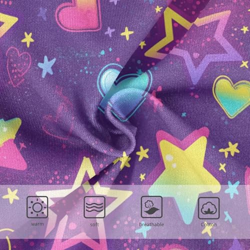 Wusikd Neon Color Girls' Underwear Cotton Stars Hearts Girls Briefs Soft Toddler Underwear 2T3