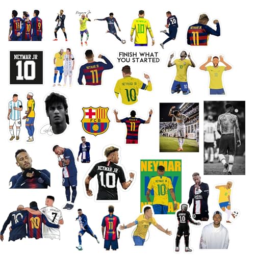 Image of Pack of 35 Random Neymar Jr. Stickers for Laptop /Mobile /Mobile /Journal /Diary /Guiatar etc. (Pack of 35) (Neymar)