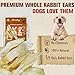 100% Natural Rabbit Ears for Dogs, Thick Cut & All-Natural Whole Ears, 100% Grass Fed Rabbits, Safe Rawhide Alternative Prime Dog Chews