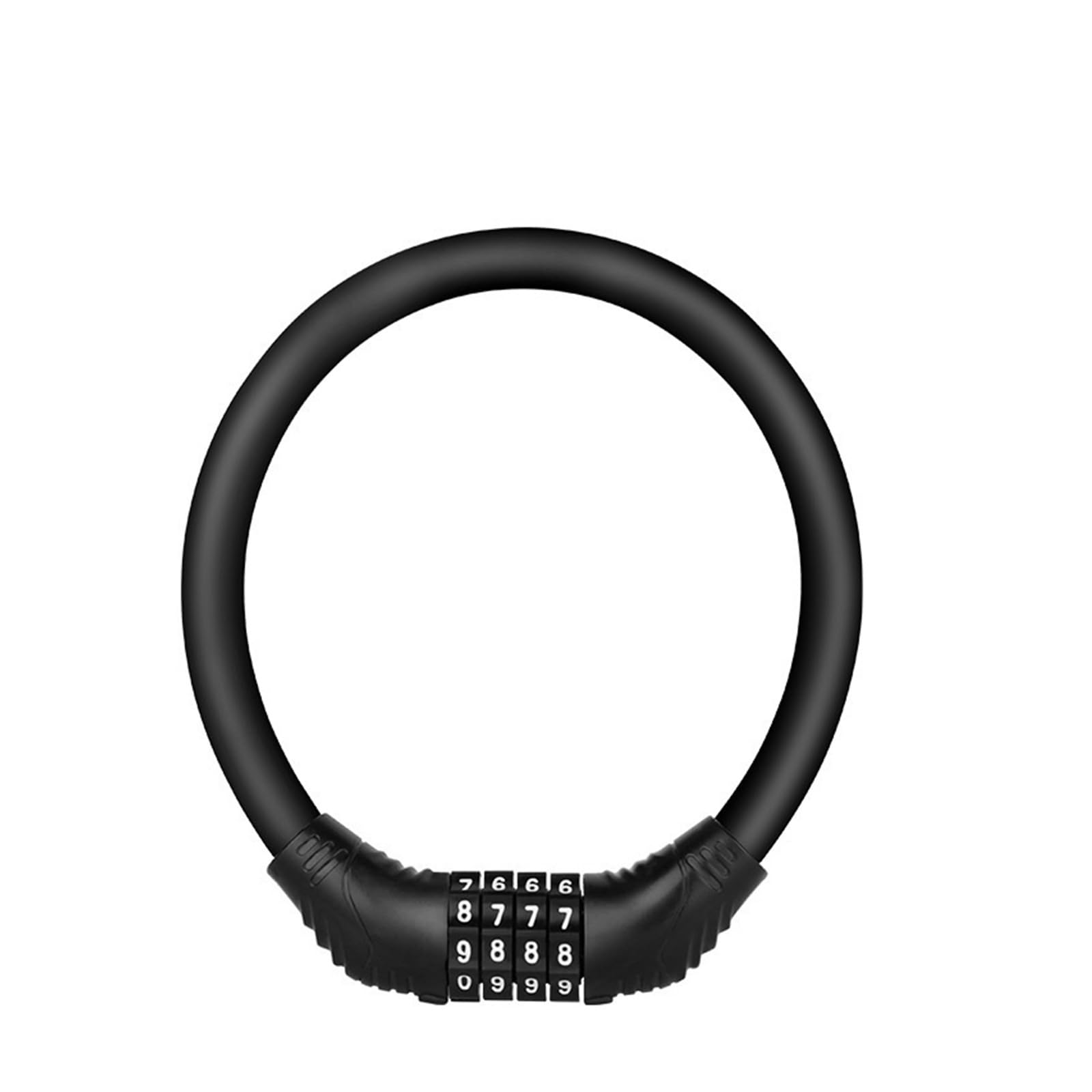 Confezione da 2 lucchetti per bici con cavo, codice ripristinabile a 4 cifre, per MTB e bici da strada, leggero, portatile, antifurto, con bobina flessibile (2 pezzi, nero)