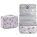 Itraveller Portable Hanging Toiletry Bag/ Portable Travel Organizer Cosmetic Bag for Women Makeup or Men Shaving Kit with Hanging Hook for vacation (Blue Flower)