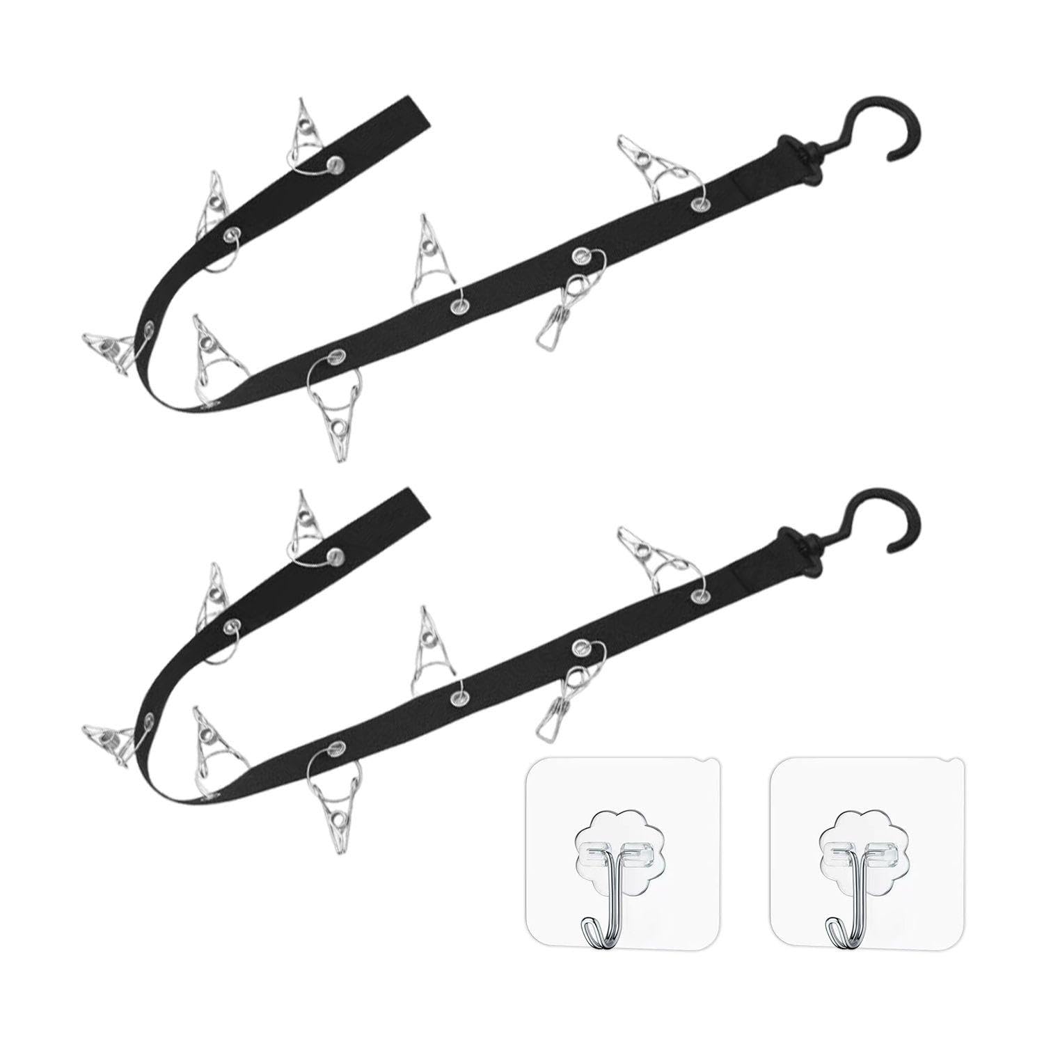 Portacappelli Lungo In 2 Pezzi Con Ganci A 2 Pezzi, Portacappelli, Portacappelli Verticale Con 16 Clip, Organizer Per Cappelli, Portacappelli A Parete