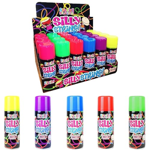 DUAYRA Silly String Party Spray 200ml | Safe & Non Toxic Formula | For Occasions Birthday Parties Celebration Multicolor Cans | Colorful Decorations Crazy Strings Sprays | With Strong Nozzle | (1)
