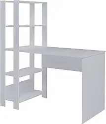 Escrivaninha com Estante Lateral MATCH cor Branco - Artely